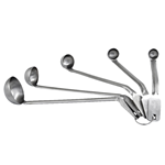 Winco MSL-5S mini measuring ladles 5-Pc set: 1/8 Tsp, 1/4 Tsp, 1/2 Tsp, 1 Tsp, 1 Tbsp.