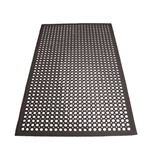 Winco RBM-35K Black Anti-Fatigue Floor Mat, 3' x 5' x 1/2"