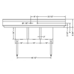 R.S.W 1515-3-15RL Three Compartment Sink With Left And Right Side Drain Board