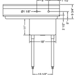 R.S.W 1818-1-18L One Compartment Sink With Left Side Drain Board