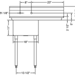 R.S.W 1818-1-18R One Compartment Sink With Right Side Drain Board