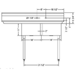 R.S.W 1818-2-18L Two Compartment Sink With Left Side Drain Board