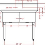 R.S.W 1818-2 Two Compartment Sink