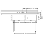 R.S.W. 2424-2-24L Two Compartment Sink With Left Side Drain Board