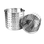 Thunder Group ALSKBK003 Steamer Basket, fits 20 quart ALSKSP004, perforated, lift pail handle, aluminum, mirror-finish