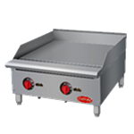 Entree GR24 Griddle, gas, countertop, manual control, 24"W, 3/4" griddle plate