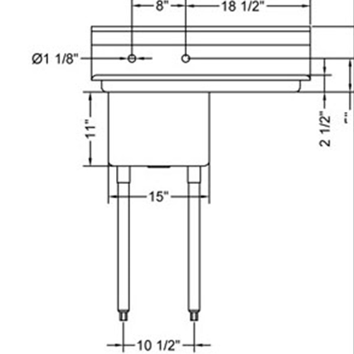 R.S.W 1515-1-15R One Compartment Sink With Right Side Drain Board