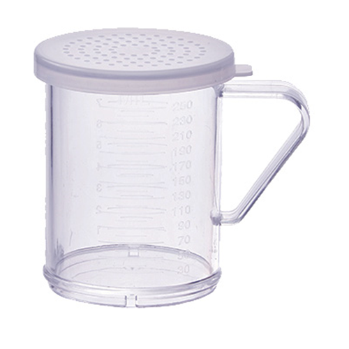 winco PDG-10CM plastic dredge set 10 Oz w/clear M lid