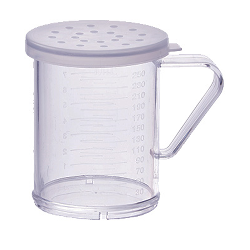 winco PDG-10CL plastic dredge set 10 Oz w/clear L lid
