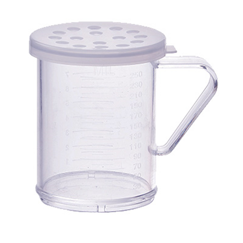 winco PDG-10CXL plastic dredge set 10 Oz w/clear XL lid