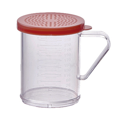 winco PDG-10R plastic dredge set 10 Oz w/rose lid