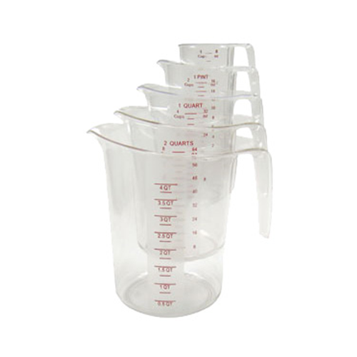 Winco PMCP-5SET deluxe polycarbonate measuring cups complete 5-pc set