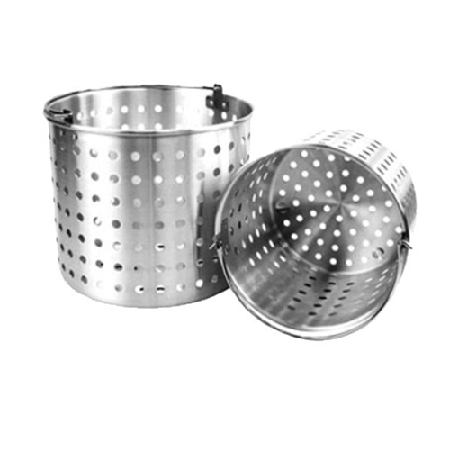 Thunder Group ALSKBK002 Steamer Basket, fits 16 quart pot ALSKSP003, perforated, lift pail handle, aluminum, mirror-finish