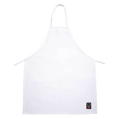 Winco BA-3226WH White Bib Apron, 33" L x 26" W, Full-length, without pockets 