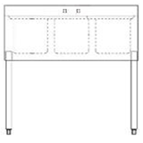 R.S.W. BAR3B38 Underbar Three Compartment Sink, 38"L