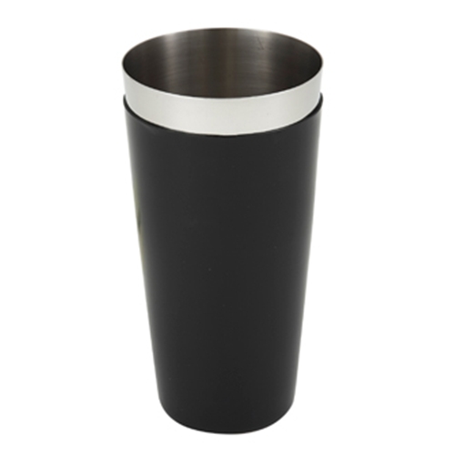 Bar Shaker, 28 ounce, stainless steel with plastic coating, black