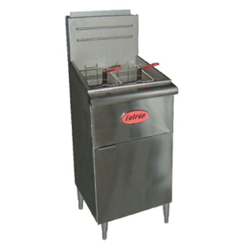 Entree F-3 Fryer, gas, floor model, 40lb fat capacity, 15-1/2"W