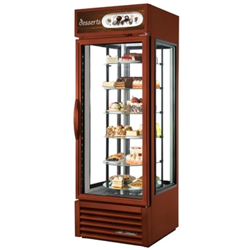 True G4SM-23RGS~TSL01 Refrigerator Display Case 27 1/2"W Rotating Glass Shelves