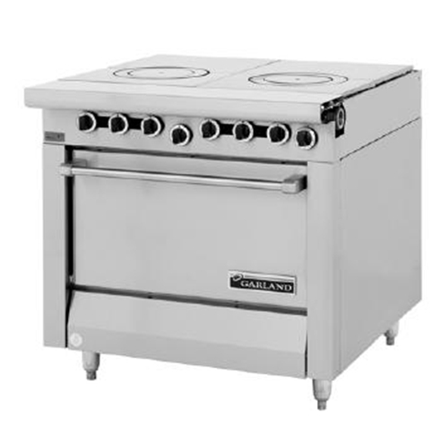 Garland M45R Master Series Heavy Duty Range, gas, 34"w, (2) 17" front fired hot tops, removable rings & lids, standard oven