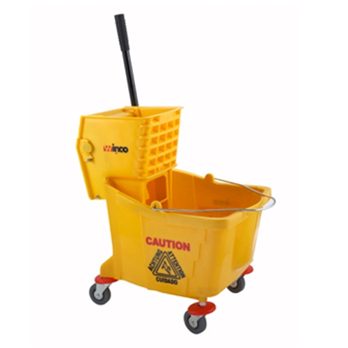 Winco MPB-36 Mop Bucket, with wringer, 36 quart, yellow