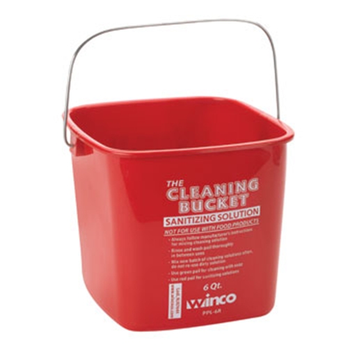 Winco PPL-6R 6 Quart Red Pail