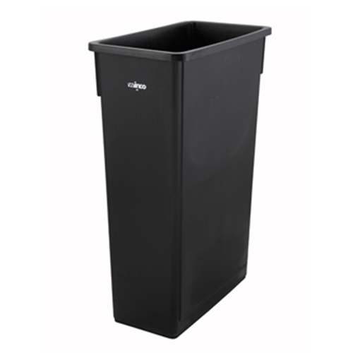 Winco PTC-23K Slender Trash Can, 23 gallon, (lid not included), black