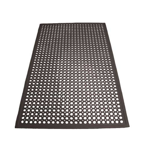 Winco RBM-35K Black Anti-Fatigue Floor Mat, 3' x 5' x 1/2"