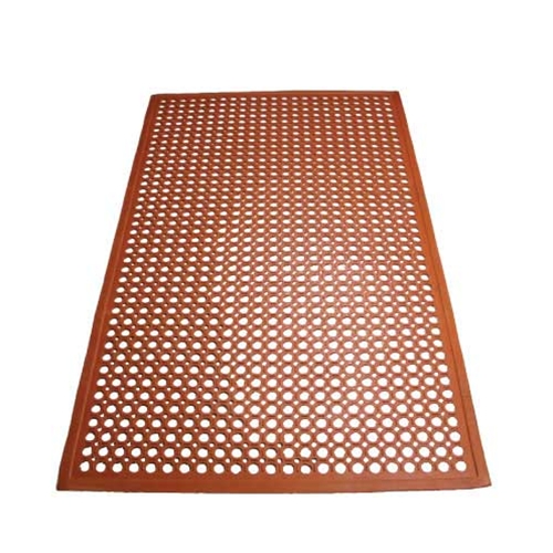 Winco RBM-35R Red Grease Proof Floor Mat, 3' x 5' x 1/2"