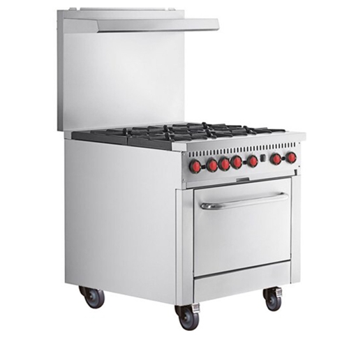 Entree RC6 Range gas 36", 6 open burners, convection oven 