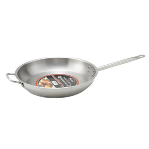 Winco SSFP-14 Stainless Steel Induction Ready Fry Pan, 14"
