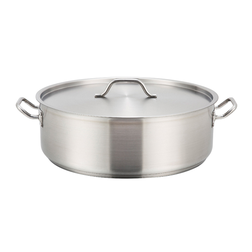 Winco SSLB-25 Stainless Steel Brazier w/ Cover, 25 Quart