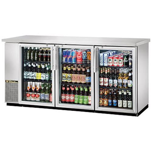 True TBB-24-72G-S-HC-LD Shallow Depth Stainless Steel Back Bar Cooler