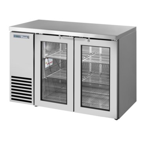 True TBB24-48-2G-Z1-SFT-S-1 Shallow Depth Stainless Steel Back Bar Cooler