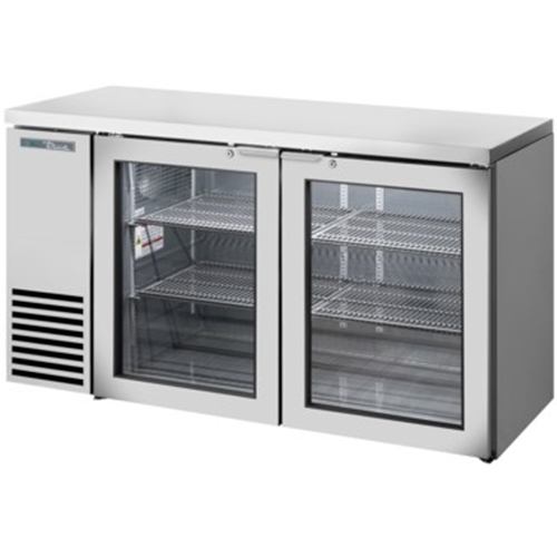 True TBB24-60-2G-Z1-SFT-S-1 Shallow Depth Stainless Steel Back Bar Cooler