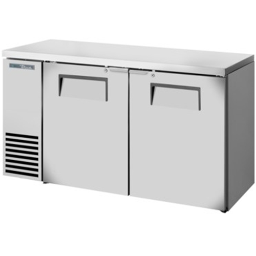 True TBB24-60-2S-Z1-SFT-S-1 61-1/8" Shallow Depth Stainless Steel Back Bar Cooler