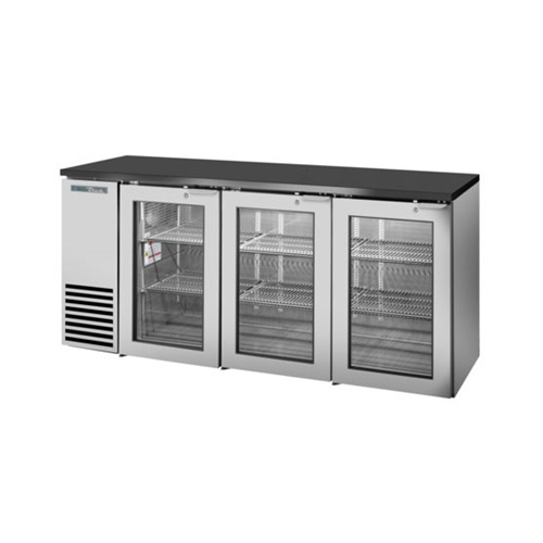 True TBB24-72-3G-Z1-BST-S-1 Shallow Depth Stainless Steel Back Bar Cooler