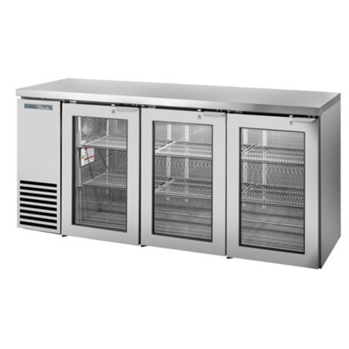 True TBB24-72-3G-Z1-SFT-S-1 Shallow Depth Stainless Steel Back Bar Cooler