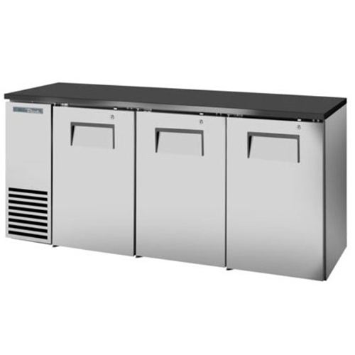 True TBB24-72-3S-Z1-BST-S-1 Shallow Depth Stainless Steel Back Bar Cooler