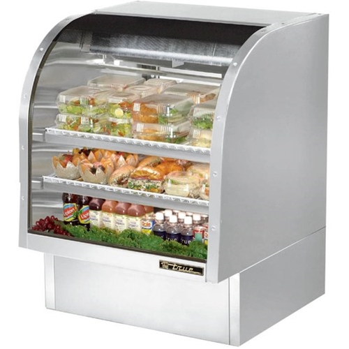 True TCGG-36-S-HC-LD Curved Glass Deli Case w/ Stainless Steel Exterior