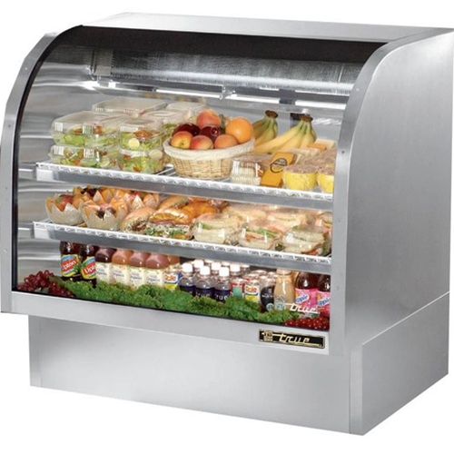 True TCGG-48-S-HC-LD Curved Glass Deli Case w/ Stainless Steel Exterior