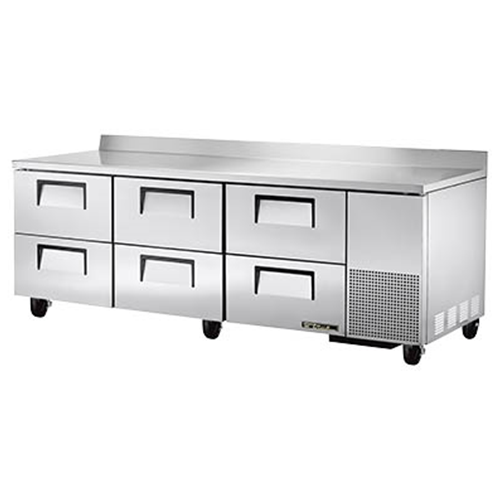 True TWT-93D-6-HC Deep Worktop Refrigerator w/ 6 Drawers