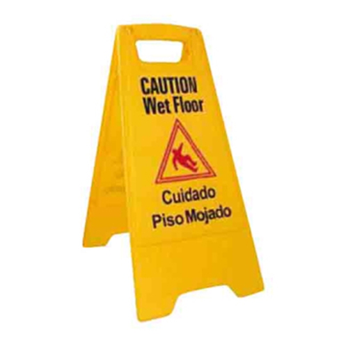 Winco WCS-25 Wet Floor Caution Sign, 12" x 25" high, yellow