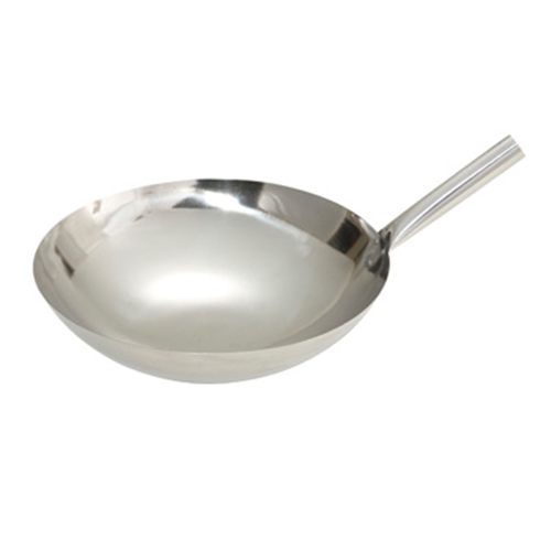 Winco WOK-14N Chinese Wok, Stainless Steel, 14"