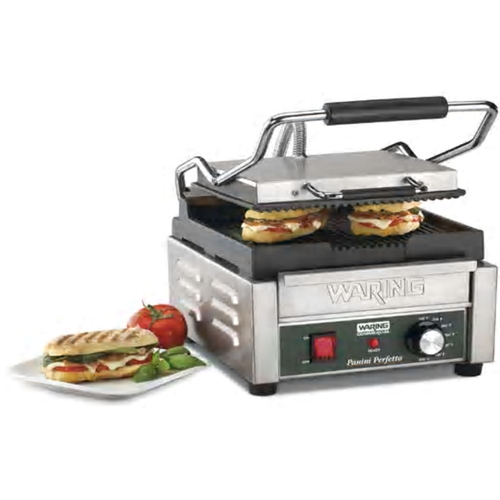 Waring WPG150 Panini Grill, electric, single, 9-3/4" x 9-1/4" cooking surface