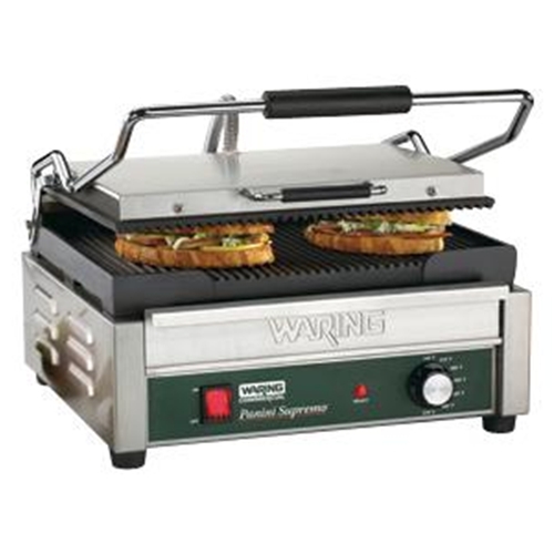 Waring WPG250 Panini Grill, electric, single, 14-1/2" x 11" cooking surface
