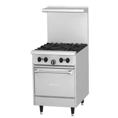 Garland X24-4L Sunfire® Restaurant Range, gas, 24"w, 4 open burners, space saver oven