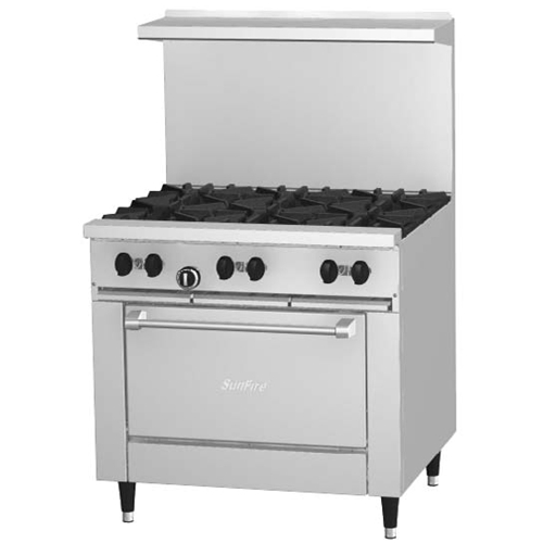 Garland X36-6R Sunfire 6 Burner Range With Standard Oven.